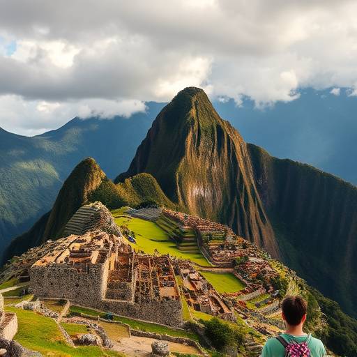 Vue du Machu Picchu, Pérou, une ancienne citadelle inca perchée dans les Andes.
